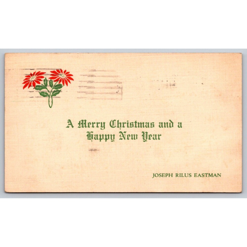 1922 Joseph Rilus Eastman Signed Christmas Postcard - 1922 Christmas Seal